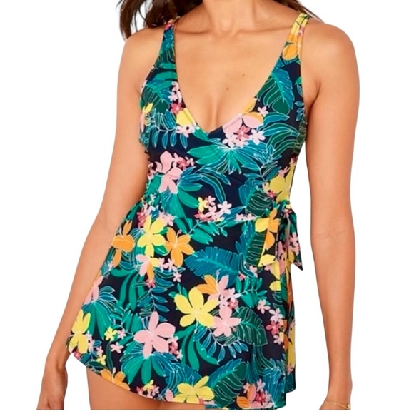 Old Navy Swim Dress Tropical Print Swimsuit - Picture 2 of 6